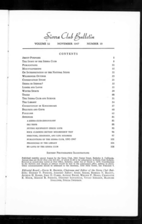 Sierra Club Bulletin 1947 Vol 32 No 10 November thumbnail